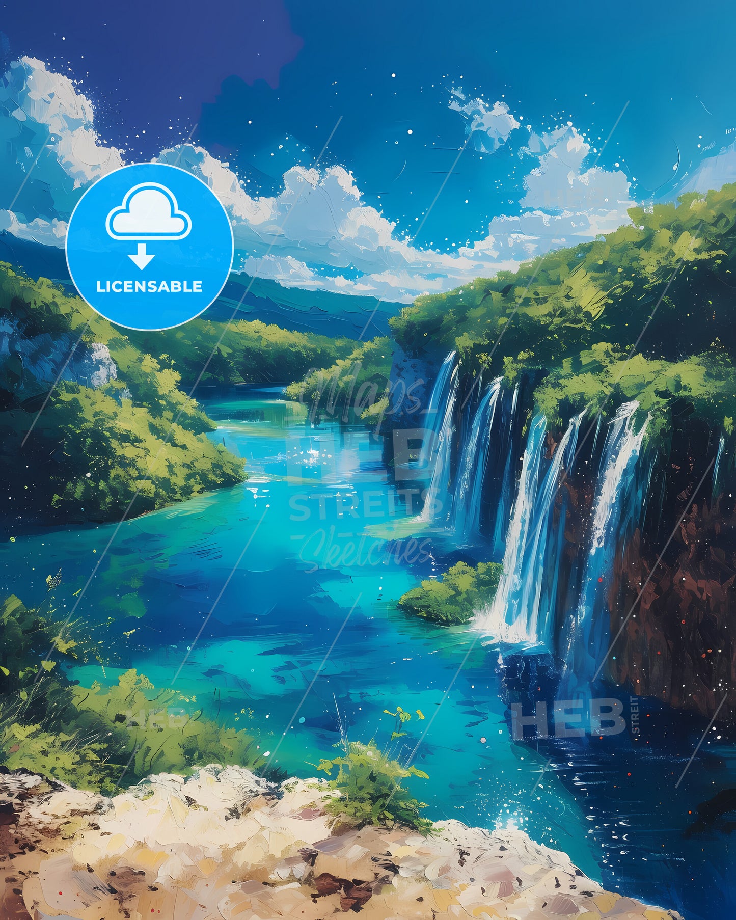 Plitvice Lakes National Park, Croatia - A Waterfall In A River