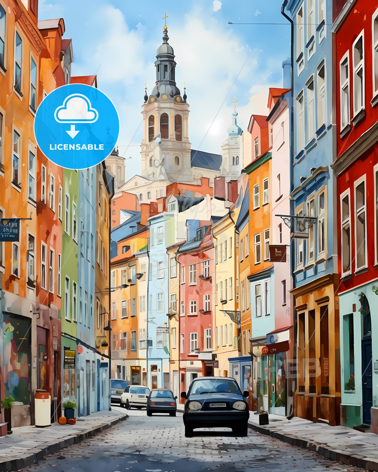 Gothenburg, Sweden, - A Street With Cars And Buildings