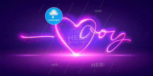 Multicolor Neon Light, Love Lettering - A Heart With A Light Painting