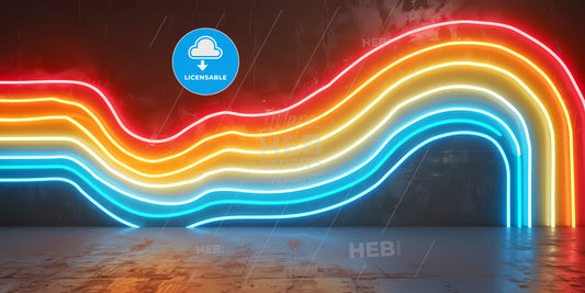 Abstract Neon Background Of Glowing Lines, Fantastic Wallpaper - A Colorful Lights On A Wall