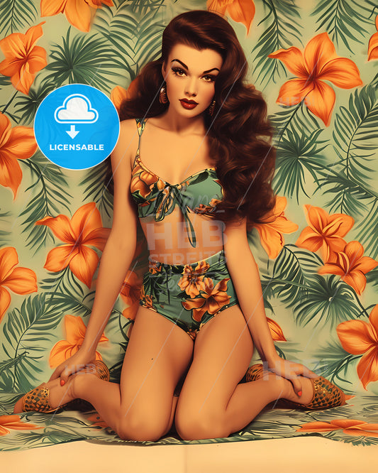 American Pin Up, Pin Up Girls - A Woman In A Swimsuit