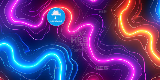 Abstract Neon Background Of Glowing Lines, Fantastic Wallpaper - A Colorful Lines On A Black Background