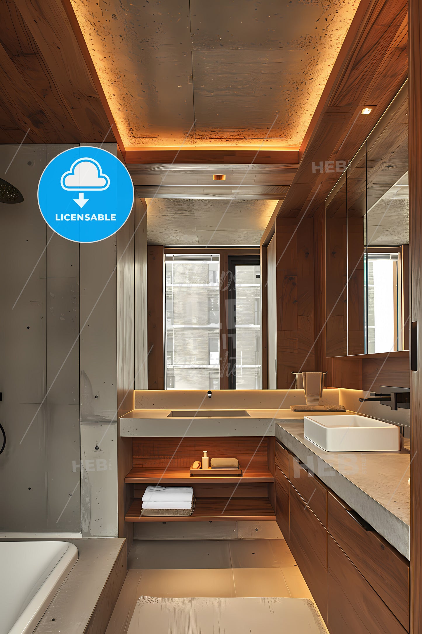 A Spacious Newly Designed Bathroom - A Bathroom With A Sink And Mirror