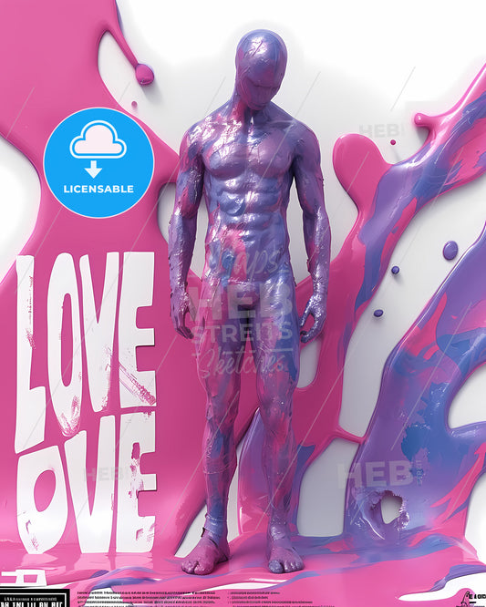 Love Isolated - A Statue Of A Man Covered In Paint