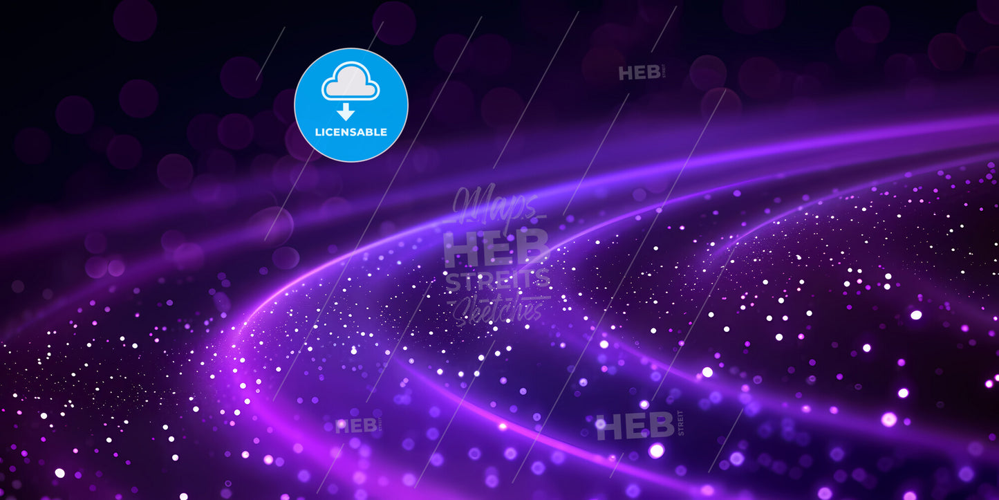 Ultraviolet Neon Rays, Glowing Lines, Cyber Network, Speed Of Light, Space And Time Strings, Bright Twist - A Purple And White Lights