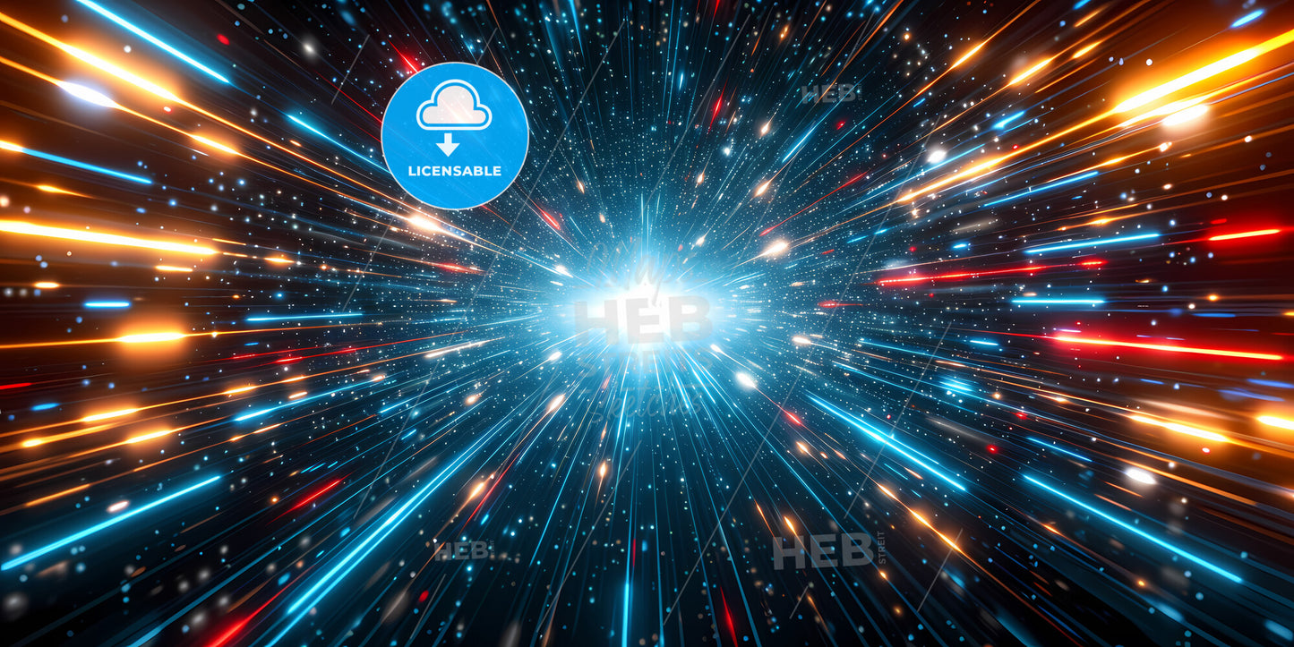 Ultraviolet Neon Rays, Glowing Lines, Cyber Network, Speed Of Light, Space And Time Strings, Bright Twist - A Bright Light In The Dark