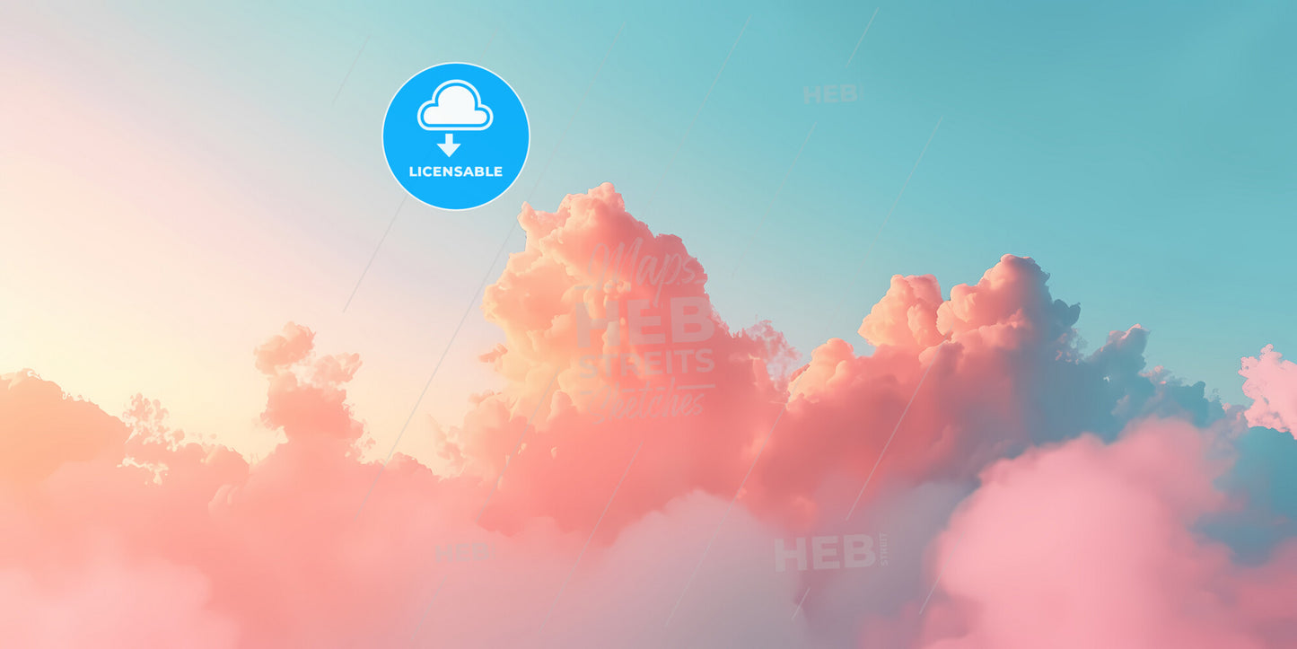 Abstract Fantasy Background Of Colorful Sky With Neon Clouds - Pink Clouds In The Sky