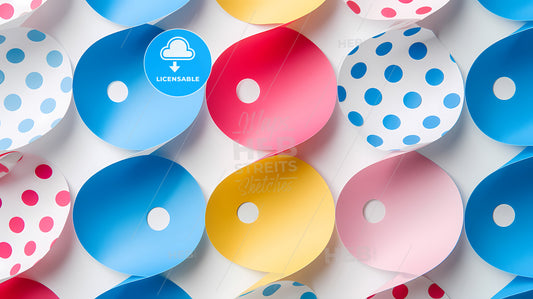 Abstract Background, Paper Texture, Dots, Fun - A Group Of Colorful Circles With Holes