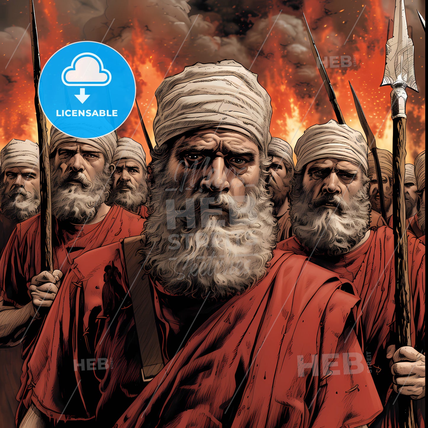 God's Judgment And Mercy On Israel's Rebelliousness And Idolatry Throughout History - A Group Of Men With Beards And Headscarves