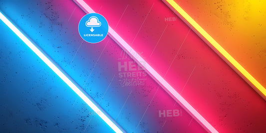 Abstract Panoramic Neon Background With Glowing Colorful Lines - A Colorful Lines On A Wall