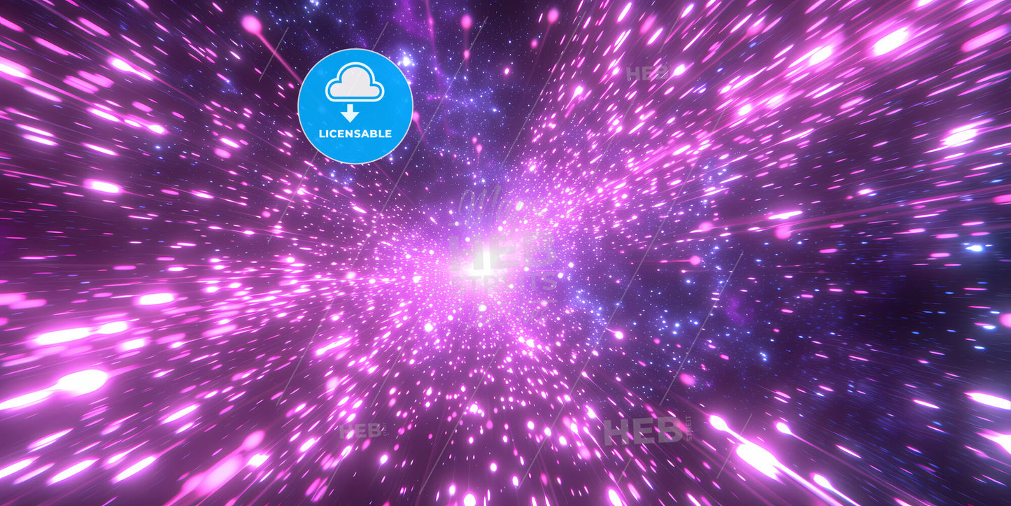 Ultraviolet Neon Rays, Glowing Lines, Cyber Network, Speed Of Light, Space And Time Strings, Bright Twist - A Purple And Pink Lights