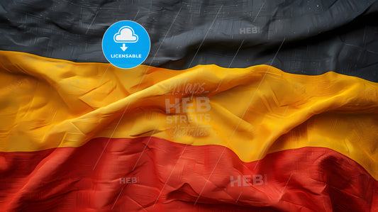 German Flag Panorama, Horizontal Background - A Close Up Of A Flag