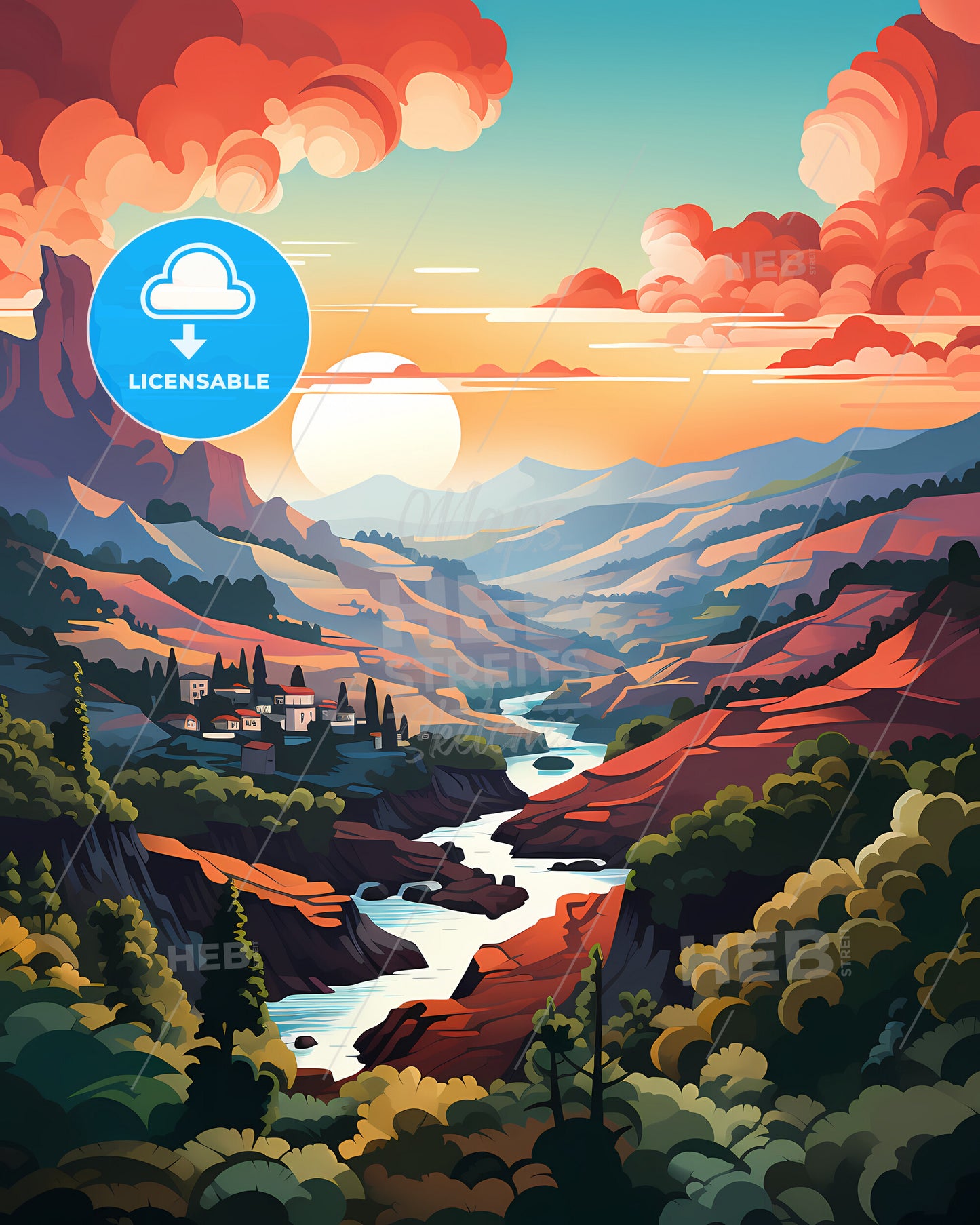 Madeira, Portugal - A Landscape With A River And Trees