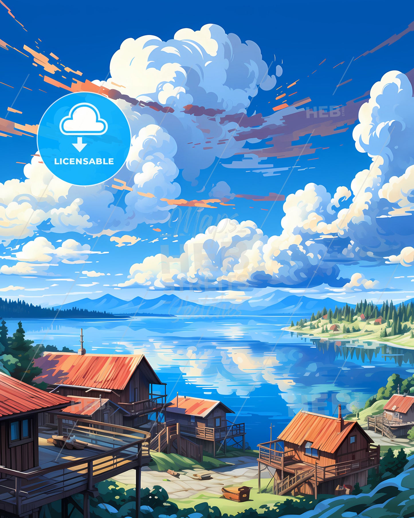 On The Roof Of Raja Ampat, Indonesia - A Landscape Of A Lake With Houses And Mountains