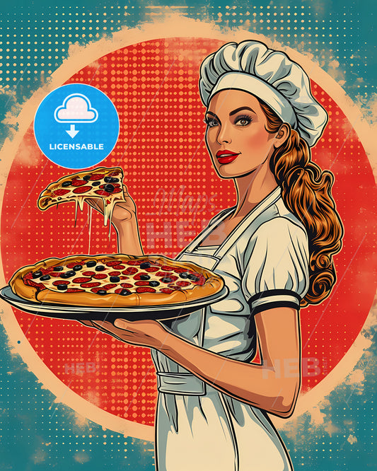 Pizza Chef - A Woman Holding A Pizza