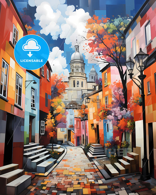 Sandnes, Norway - A Colorful Smoke In Blue Background