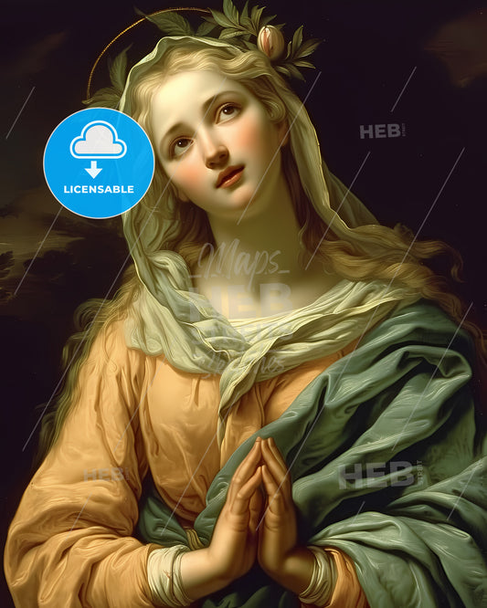 Mary Mother Mystical Rose, Immaculate Heart, Beautiful Loving Expression - A Group Of People Walking Down A Snowy Street