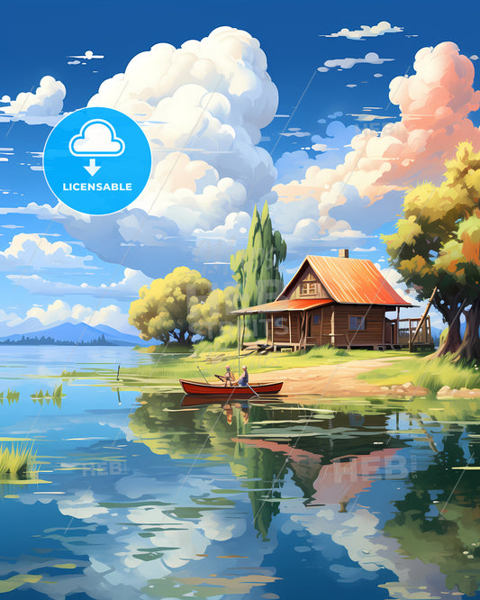 Gili Islands, Indonesia - A Blue Room With Stairs And Stairs Leading To A Sunset