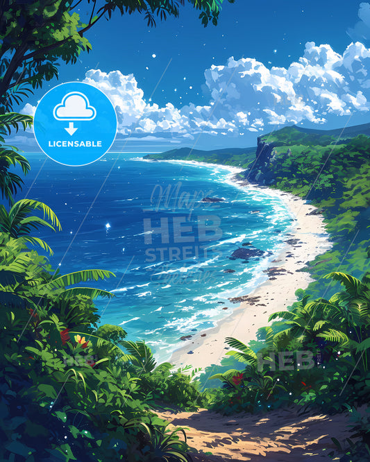 Cahuita National Park Beach, Costa Rica - A Colorful Street With A Church And People Walking Down It