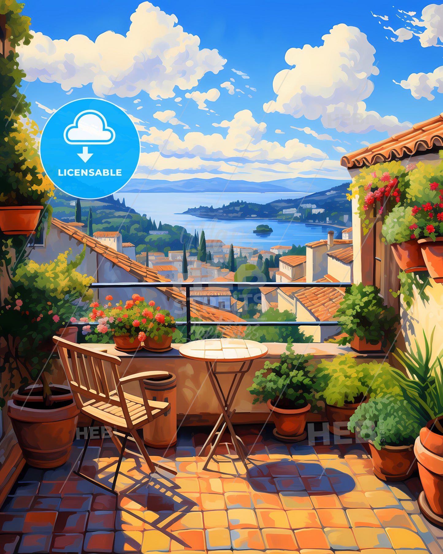 On The Roof Of Capri, Italy - A Church With A Steeple And Trees