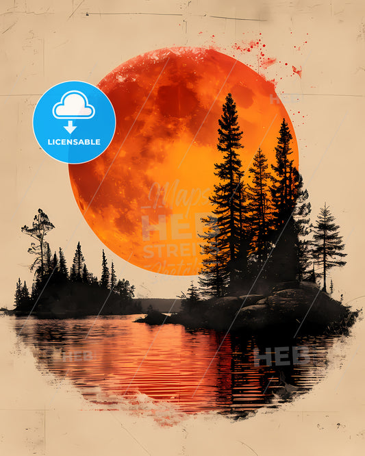 Watercolor Tilable Paper With Christmas Trees - A Woman Holding A Rocket