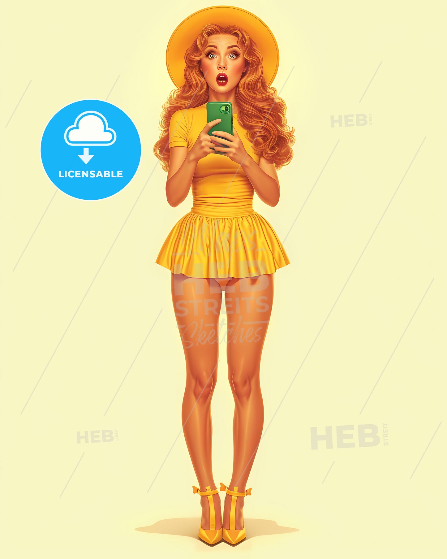 Surprised Woman With Beautiful Legs - A Table And Chairs On A Balcony Overlooking A City