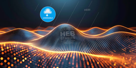 Aesthetic Minimalist Wallpaper - A Digital Landscape With Orange Dots