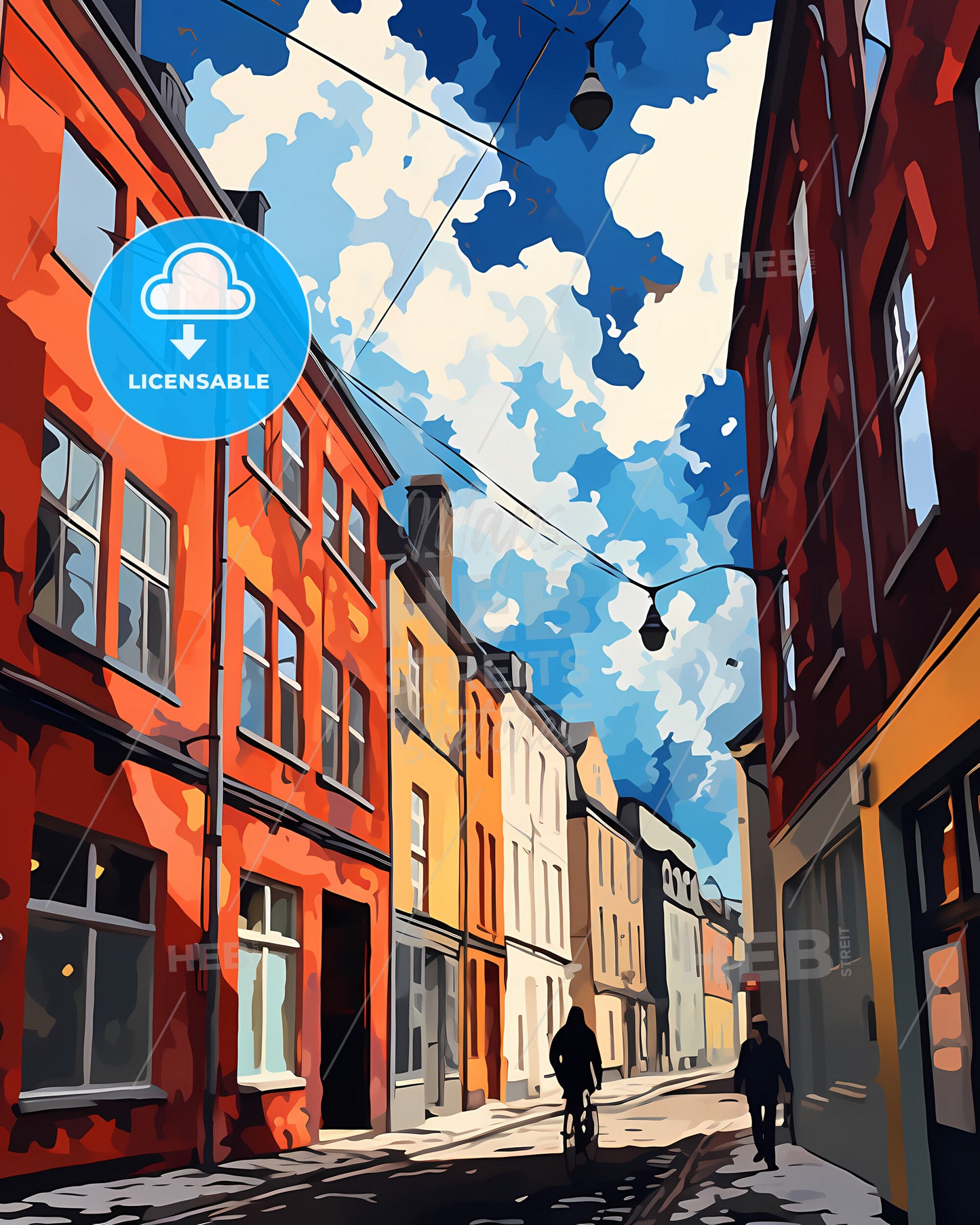 Aarhus, Denmark - A Person Walking Down A Street With Buildings