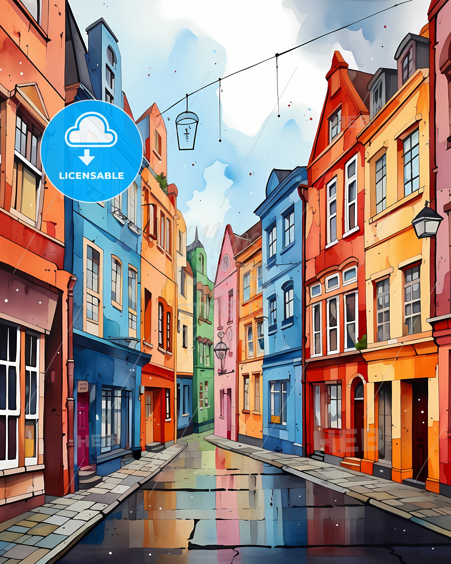 Groningen, Netherlands - A Colorful Buildings In A Street