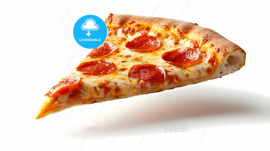 Template With Delicious Tasty Slice Of Pepperoni Pizza - A Slice Of Pepperoni Pizza