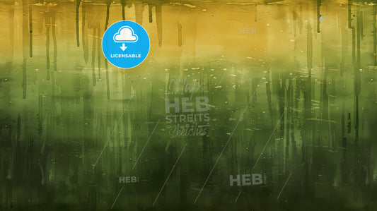 Background, Using One Color In Pastel Colors - A Green And Yellow Wall With Drips