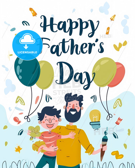 Fathers Day Poster - A Man Holding A Child