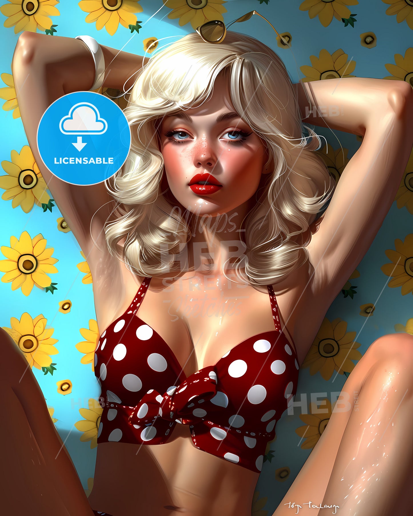 Pin Up Art Topengineering Student From Cal Tech - A Woman In A Swimsuit