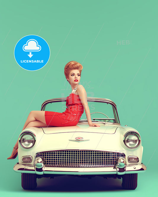 Auto Mechanic - A Woman Sitting On A Car