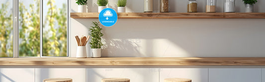 Outstanding Banner For Kitchen Wall Art - A Shelf With Plants On It