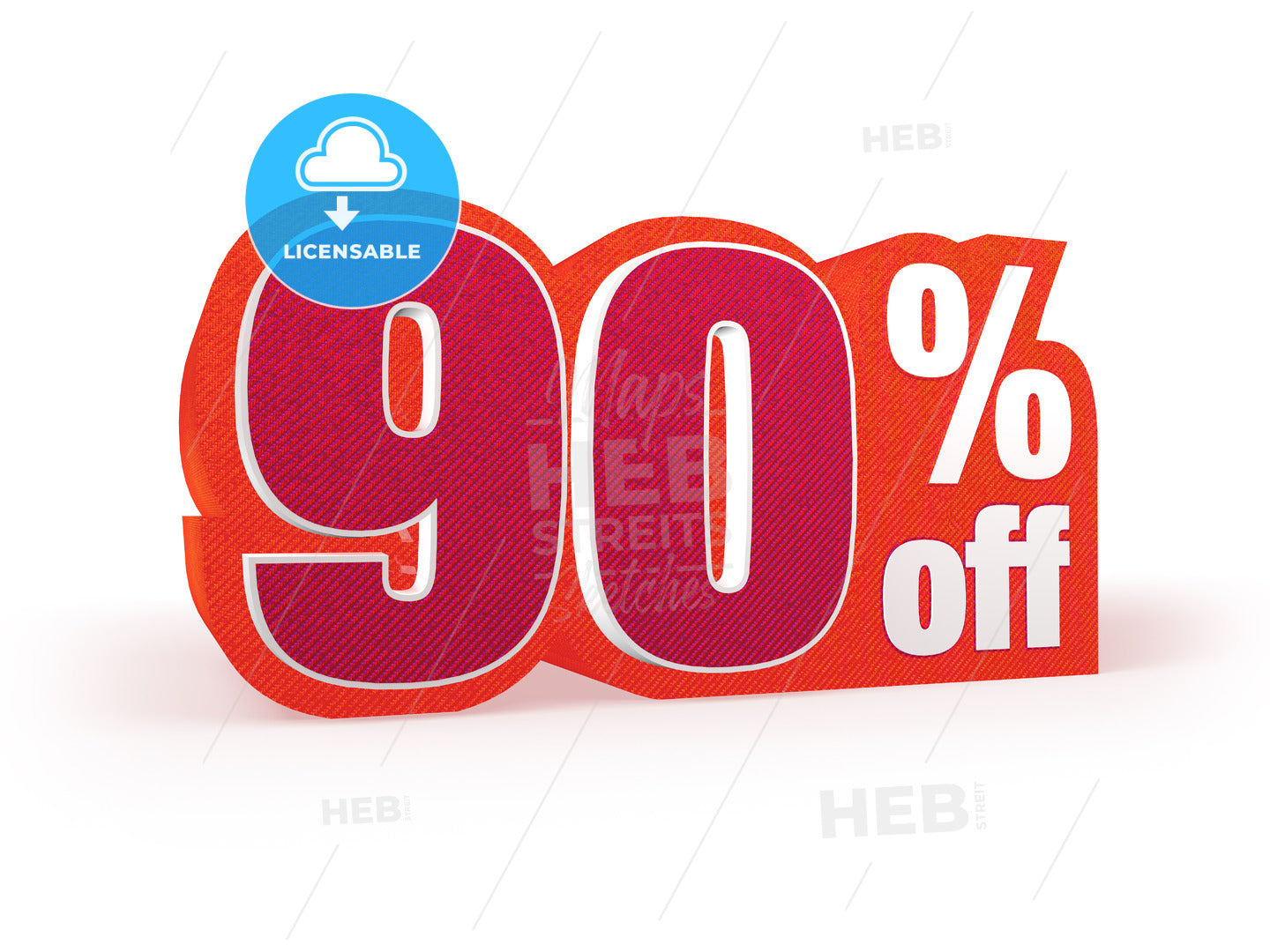 90 percent off red wool styled discount price sign – instant download