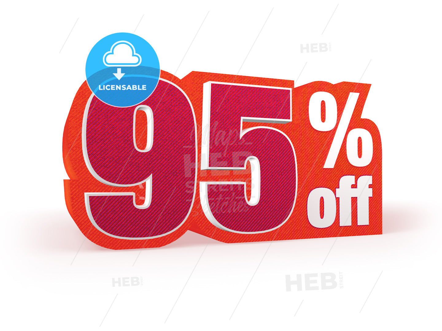 95 percent off red wool styled discount price sign – instant download