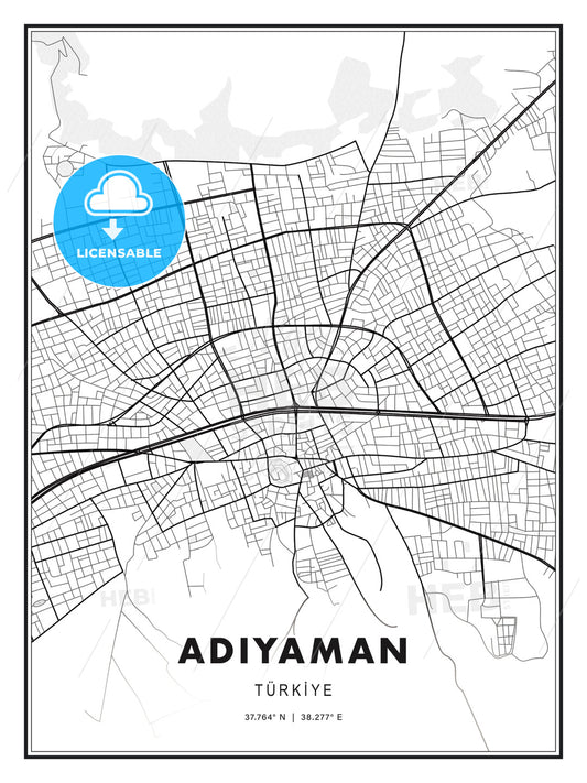 ADIYAMAN / Adıyaman, Turkey, Modern Print Template in Various Formats - HEBSTREITS Sketches