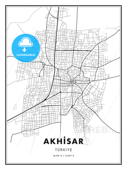 AKHİSAR / Akhisar, Turkey, Modern Print Template in Various Formats - HEBSTREITS Sketches