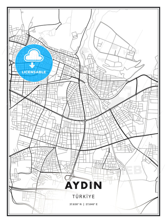 AYDIN / Aydın, Turkey, Modern Print Template in Various Formats - HEBSTREITS Sketches