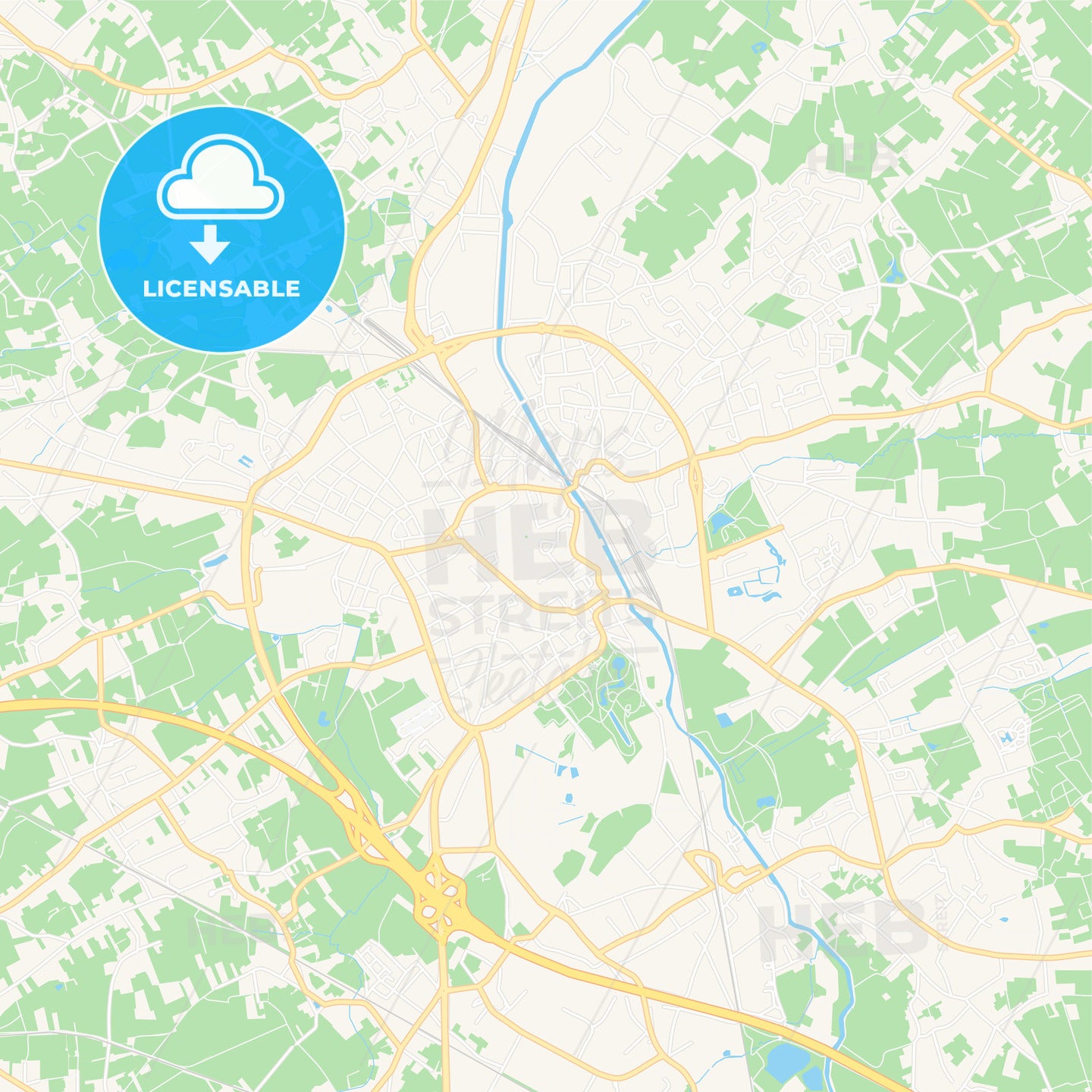 Aalst , Belgium Vector Map - Classic Colors