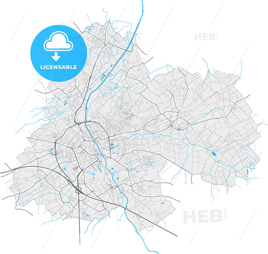 Aalst, East Flanders, Belgium, high quality vector map