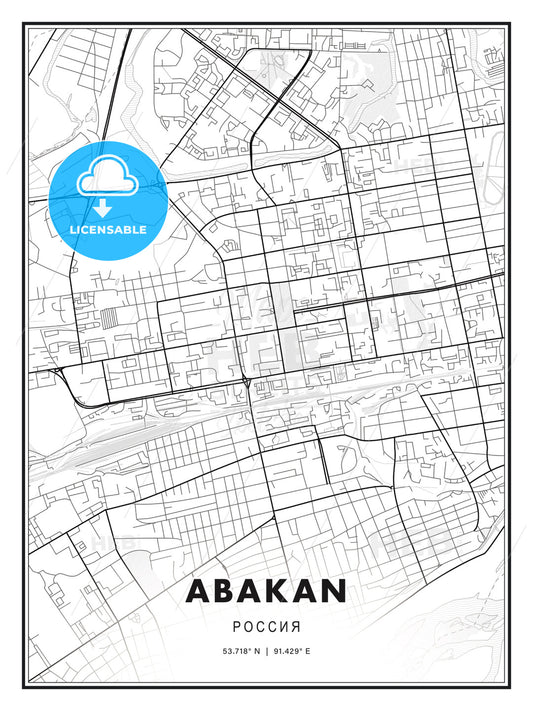 Abakan, Russia, Modern Print Template in Various Formats - HEBSTREITS Sketches