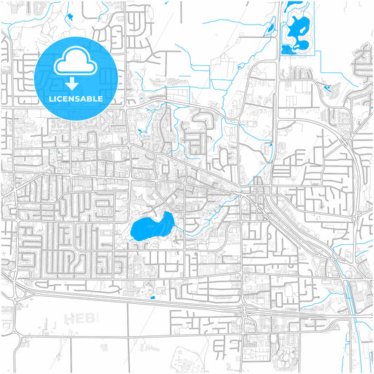 Abbotsford, British Columbia, Canada, city map with high quality roads.