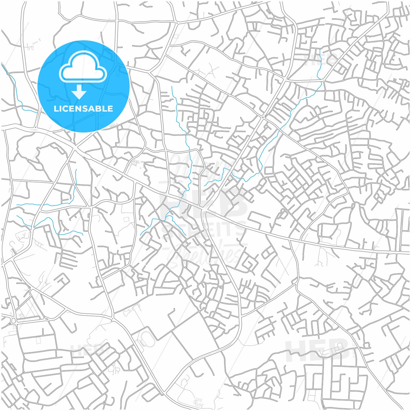 Abeokuta, Nigeria, city map with high quality roads.