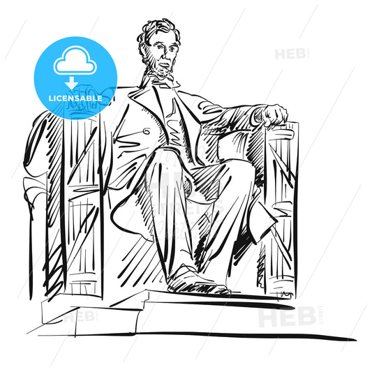 Abraham Lincoln Freehand Sketch – instant download