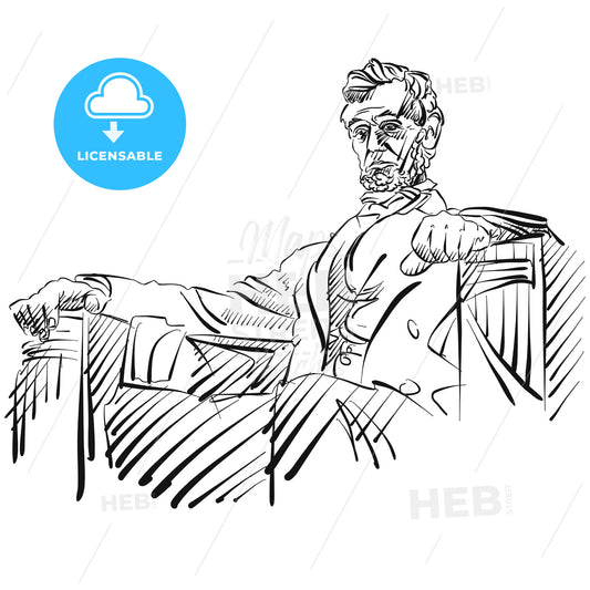 Abraham Lincoln Sketch Side View – instant download