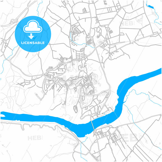 Abrantes, Santarém, Portugal, city map with high quality roads.