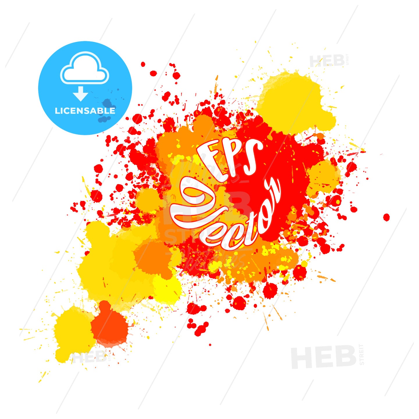 Abstract Splashes of Red and Yellow Color – instant download