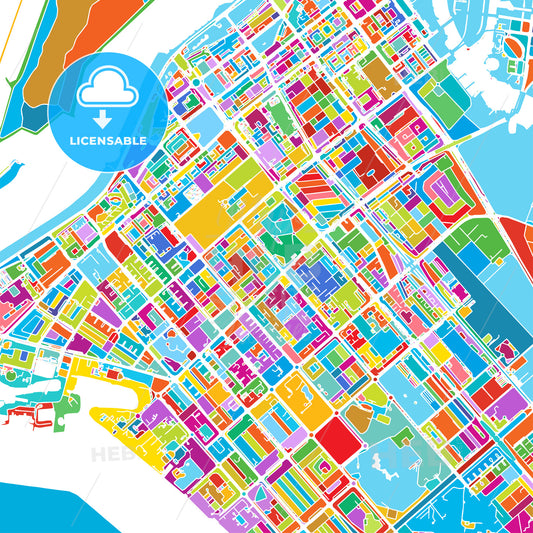 Abu Dhabi Colorful Vector Map